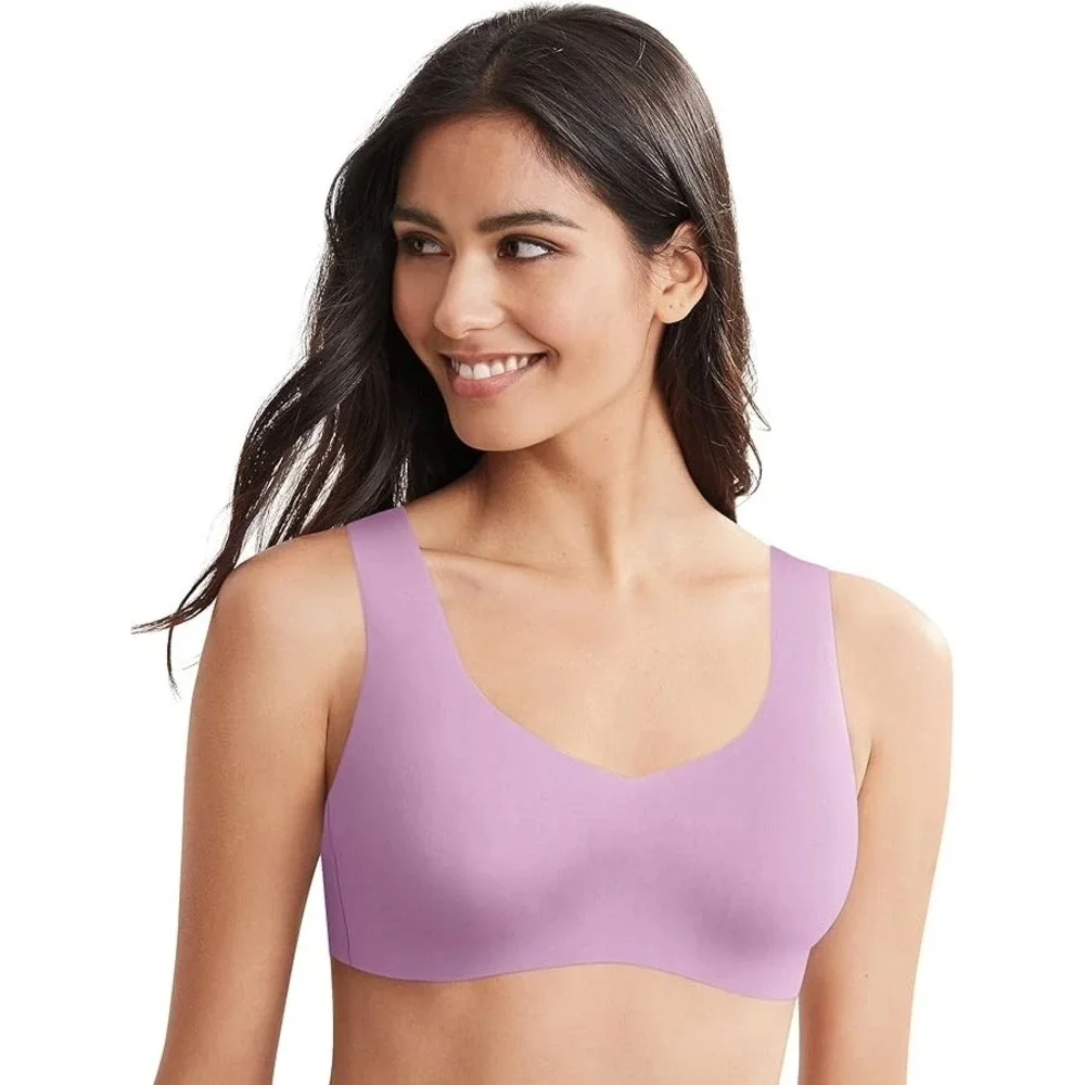 Hanes Invisible Embrace Wire-Free Pullover Bralette Pink XS